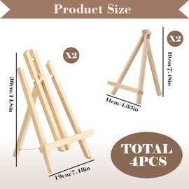 Tischstaffelei 2er Set Mini Holz Malstaffelei für Kunst & Zeichnen, 30x19cm 19x11cm, verstellbar & stabil, faltbar, ideal für Zuhause & unterwegs