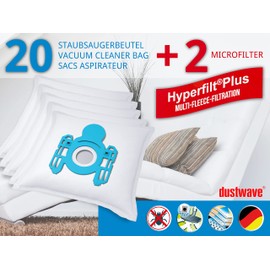 Dustwave® 20 Staubsaugerbeutel für AEG Vampyr Comfort Electronic - hocheffizient, mehrlagiges Mikrovlies mit Hygieneverschluss - Made in Germany