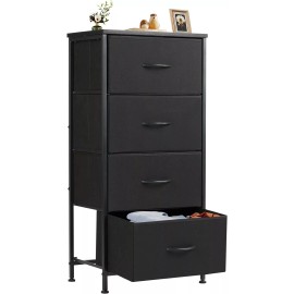 JHK Dresser with 4 Drawers Fabric Storage Tower Organizer Storage Chest of Drawers