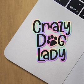 Holographic Decal Stickers of Cray Dog Lady Premium Waterproof Vinyl Decal Stickers for Laptop Phone Accessory Helmet Car Window Mug Tuber Cup Door Wall Decoration ANDVER301480aHO