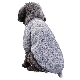 Dog Sweater Pet Clothes Dog Cat Girl Boy Fall Winter Outfits Apparel Pullovers Knitwear for Bichon Chihuahua Small Dogs Cats(XS Grey)