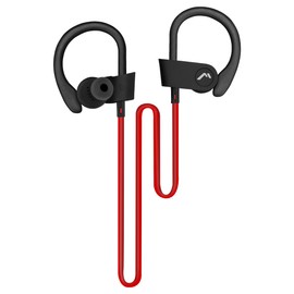 Audífonos Sport para Teléfono y Música Bluetooth, Alcance 10 m, Recargables, Color Negro con Rojo MH-9218BK                                           