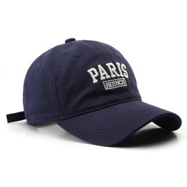 Paris Hat Unisex Baseball Cap Soft Sun Hat Adjustable Trucker Cap (Navy Blue)