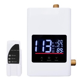 Upgraded Tankless Water Heater Electric 110V Under Sink Small Hot Water Heater On Demand for Kitchen Bathroom 3000W Large Screen (White)