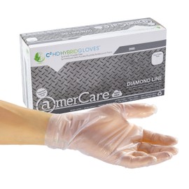 AmerCare Medium Powder-Free Hybrid HD Hybrid Gloves, Case of 1000