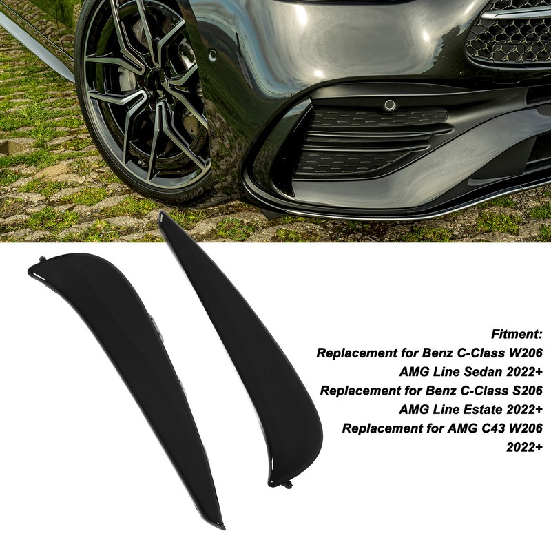 Gloss Black Front Bumper Fog Grille Ari Vent Cover Trims