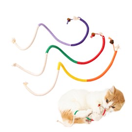 Rislobx 4Pcs Cat Catnip Rope Toys, Interactive Cat Catnip with Silvervine Fruit for Cats, Cat Toys for Indoor Cats, Safe Teeth Cleaning Chew Cat Toy