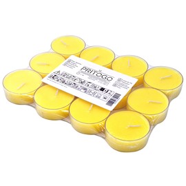 Pritogo, tea lights, maxi XXL plastic case, diameter 5.8 cm x 2.2 cm, soot-free, unscented, catering quality, pack of 18 pieces
