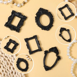 Ouligay 8pcs Mini Picture Frames Vintage Resin Small Picture Frames Tiny Mini Photo Frame for Crafts DIY Jewelry Party Hotel Holiday Decor