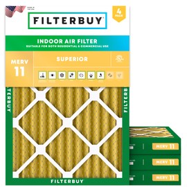 Filterbuy Air Filter for WEN 3410 Air Filtration System (4-Pack), MERV 11 Pleated Outer Filters Replacement for WEN 90243-027-2