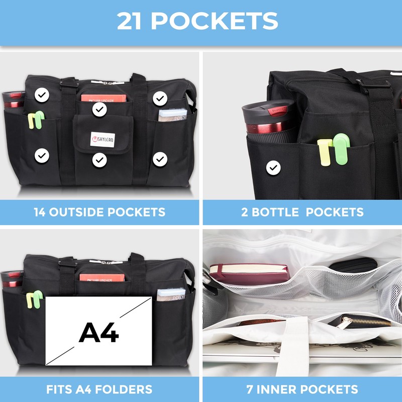 Nurse Bag with 21 Pockets - Big, Waterproof Medical &