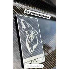 MF Auto Designs - para Mustang GT - Insignia de coyote de fibra de carbono - Negro - Estilo GT350 (CF-GT350-COY-R)