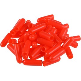200pcs Rubber End Caps 5.5mm ID Vinyl Round Tube Bolt Cap Cover Screw Thread Protectors Red