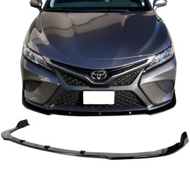 Front Bumper Lip Compatible With 2018-2020 Toyota Camry SE XSE, Gloss Black PP Front Chin Lip Spoiler Bodykit By IKON MOTORSPORTS