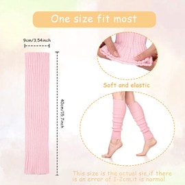 Neer Women's Leg Warmers Ribbed Leg Warmers 80s Long Leg Warmers Boots Ankle Warmer, pink