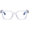 RUNHUIS Square Blue Light Blocker Glasses, Vintage Slim Rectangular Anti-Blue