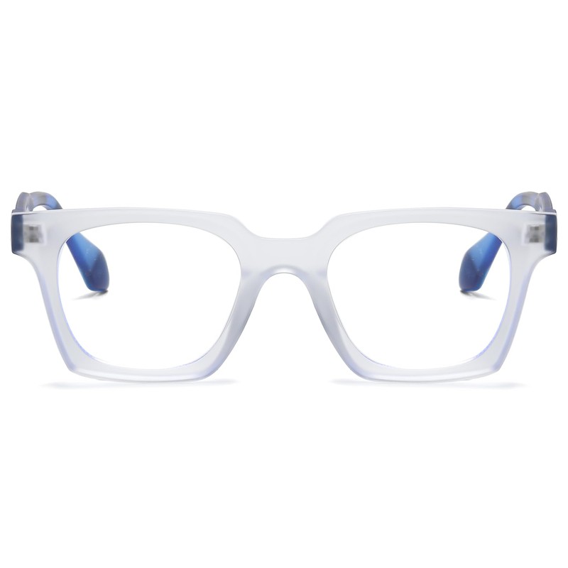 RUNHUIS Square Blue Light Blocker Glasses, Vintage Slim Rectangular Anti-Blue