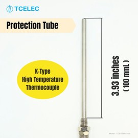 TCELEC TCE-K05H5-100 K-Type Thermocouple Sensor Probe with Stainless Steel Probe M8 Screw and Miniature Thermocouple Connector for Furnace Oven K-Type Related Meter Temperature Range from 77℉ to 1472℉
