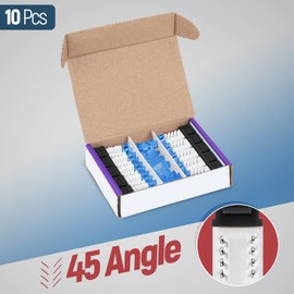 Everest 45° Angled RJ45 Cat5e Keystone Jacks 10-Pack in Black - Slim Profile Female RJ45 Connectors - Cat 5e Keystone Jack - Compatible with 45° Angled Speed Termination Tool - 45Term (B0BL3GS7ZY)