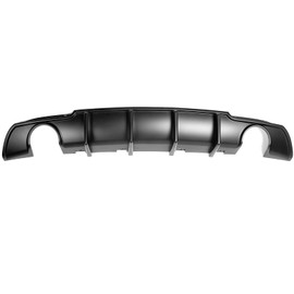 IKON MOTORSPORTS Rear Diffuser Compatible with 2015-2023 Chrysler 300, Shark Fin Style Matte Black PP Lower Valance Bumper Lip