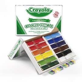 Crayola, 688024, Color Pencil Classpack Set, 3.3 mm Lead Diameter, 12 Colors, 240/Box and 12 Sharpeners