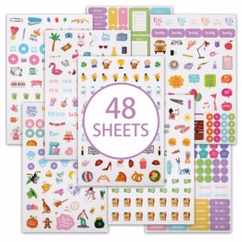 3180 Pieces Scrapbook Stickers, Holiday Stickers, Seasonal Calendar Sticker for Adults, Monthly Planner Retro Festival, for Activities, Daily Tasks, Children's Women's Gifts