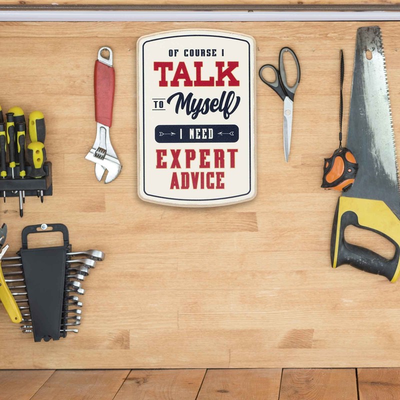 Talk to Myself Wood Wall Decor - Funny Sign for
