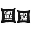 Can't Talk I'm Mewing Throw Pillow