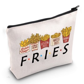 PYOUL Funny Fries Cosmetic Bag Fries Makeup Zipper Pouch Bag Fried Food Lovers Gift Fast Food Lovers Gift Foodie Gift (Fries Bag EU)