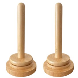 HOTQ Yarn Holder Rotating Holder Wooden Yarn Hanging Knitting Yarn Ball Portable Corn Spool Knitting Tool Set of 2