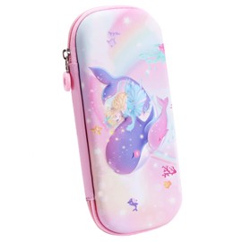 MCWTH Pencil Case for Kids Girls 3D Whale Large Capacity Waterproof Pencil Box with Compartments Cute Pen Pouch for Kindergarten and School