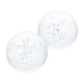 KONTONTY 2pcs Decorative Glass Orbs Bubble Fountain Balls for Centerpiece Tabletop Display Meditation Feng Shui Home Decor