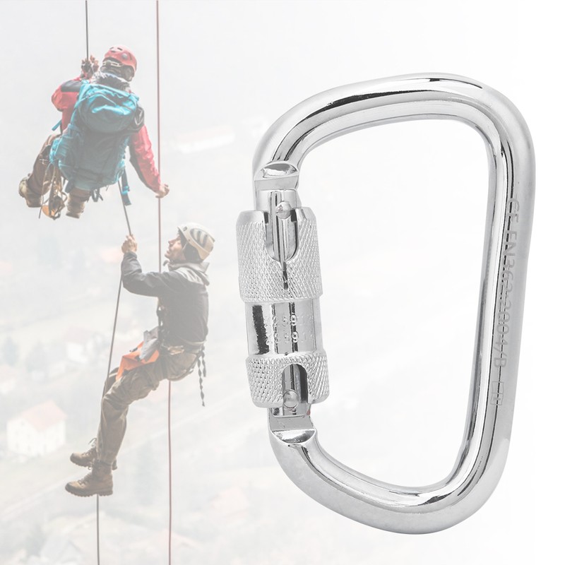 40Cr Steel 45KN D Shaped Hanging Buckle Carabiner Clip for