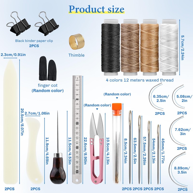 Axmru 33 Pcs Book Binding Kits, 4 Pcs Bone Folder