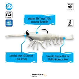 Manic Shrimp RTF V2-White-1/4oz-3in-Less Than 8ft