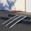 HOMCOM Aluminum Portable Skidproof PVC Carpeted Folding Wheelchair Ramp, 4'