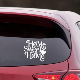 ANGDEST Home Sweet Home (White) (Set of 2) Premium Waterproof Vinyl Decal Stickers for Laptop Phone Accessory Helmet Car Window Bumper Mug Tuber Cup Door Wall Decoration