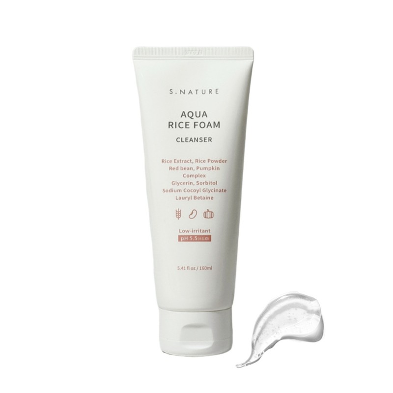 S-Nature Aqua Rice Mildly Acidic Cleansing Foam 160ml / 에스네이처