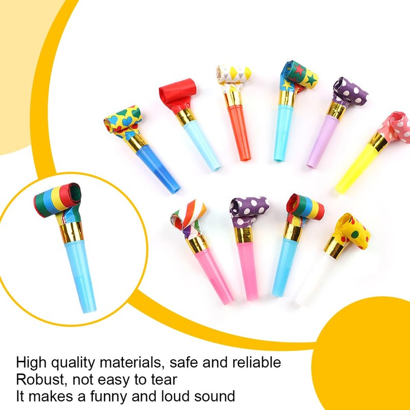 WUSJCOF Pack of 15 Party Flutes Blower Party Whistle Noise-Maker