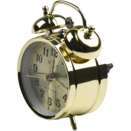 Reloj Despertador Vintage de Doble Campana Mecánico Dorado para Dormitorio