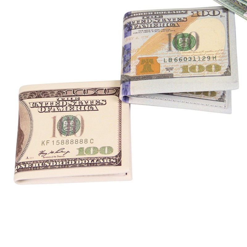 LUI SUI Men Us Dollar Bill Wallet Billfold Leather Credit