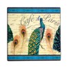 Handmade Peacock Design MDF Wooden Coaster Set with Holder Stand