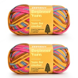 Wool for Crocheting, Amigurumi Crochet Yarn for Beginners, Wool for Knitting, Smooth Cotton for Crochet for Animals, Crochet Cotton Yarn, Crochet, 2 x 50 g/80 m, Rainbow2