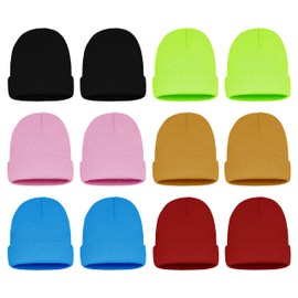 12 Pack Winter Beanie Hats for Men Women, Warm Cozy Knitted Cuffed Skull Cap, Wholesale