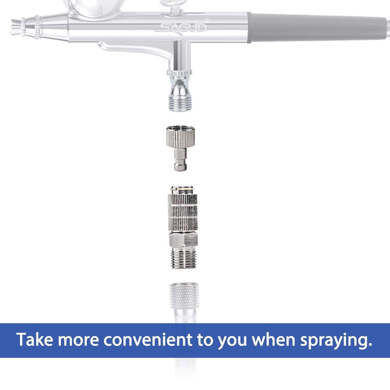 SAGUD Airbrush Quick Release Disconnect Coupler with Extra 4 Female