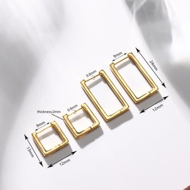 MILACOLATO Gold Earrings for Women Gilrs 18K Gold Plated Hypoallergenic S925 Sterling Silver Hoops Earrings Dangle Drop Gold Hoop Earrings Sterling Silver Post Square Hoop Earrings-G