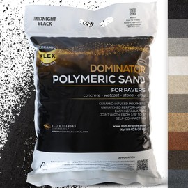 40 Pound Midnight Black DOMINATOR Polymeric Sand with Revolutionary Ceramic Flex Technology for Stabilizing Paver Joints/Gaps, 1/8” up to 4”, Professional Grade Results