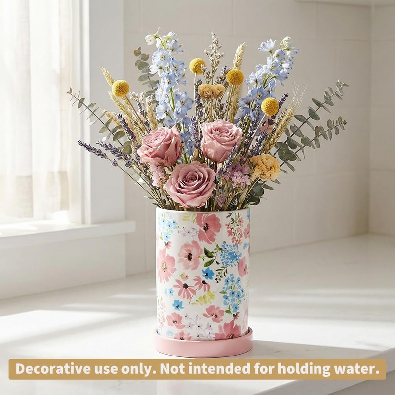 ISUISLE Ceramic Utensil Holder for Kitchen Counter with Draining Base,