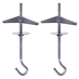 Marcopol (Pack of 2 pcs) Wing Spring Toggle Hooks M6, Plasterboard Ceiling Hook, Bolt Hook for Hanging Lamps,Plants, Wall Fixing (2 pcs, M6)