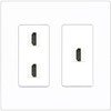 RiteAV 3 Port HDMI Wall Plate - 2 Gang [Screwless White]